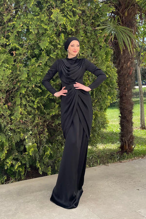 Sanem Tesettür Abiye - FioraofDress - tesettur - abiye - 44 - Siyahh - hijab - evening - dress