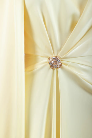 Satenya Tesettür Abiye - FioraofDress - tesettur - abiye - Sarı - 38 - hijab - evening - dress