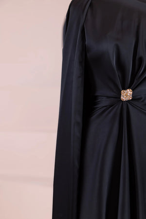 Satenya Tesettür Abiye - FioraofDress - tesettur - abiye - Siyahh - 38 - hijab - evening - dress