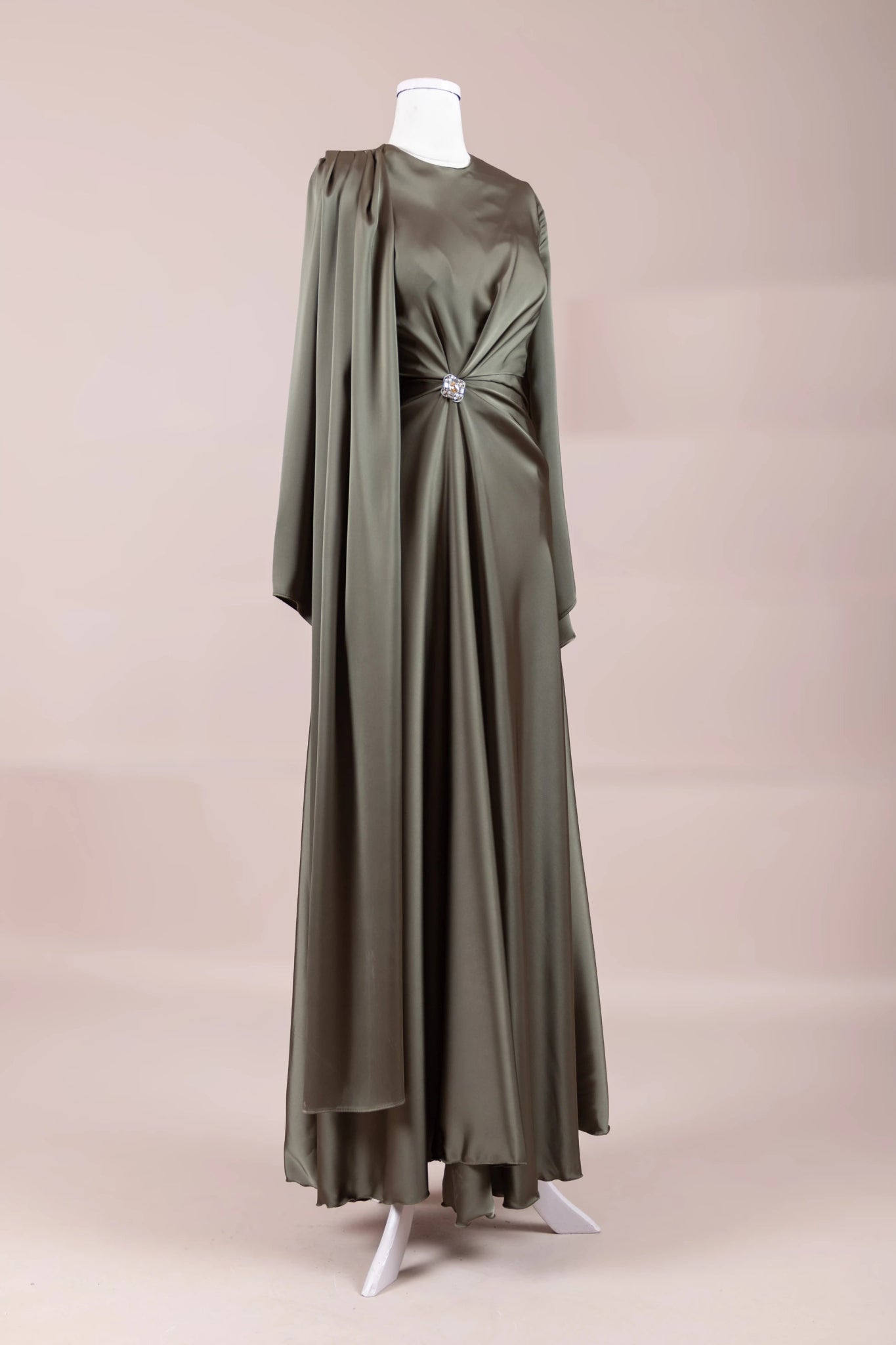 Satenya Tesettür Abiye - FioraofDress - tesettur - abiye - haki - 38 - hijab - evening - dress