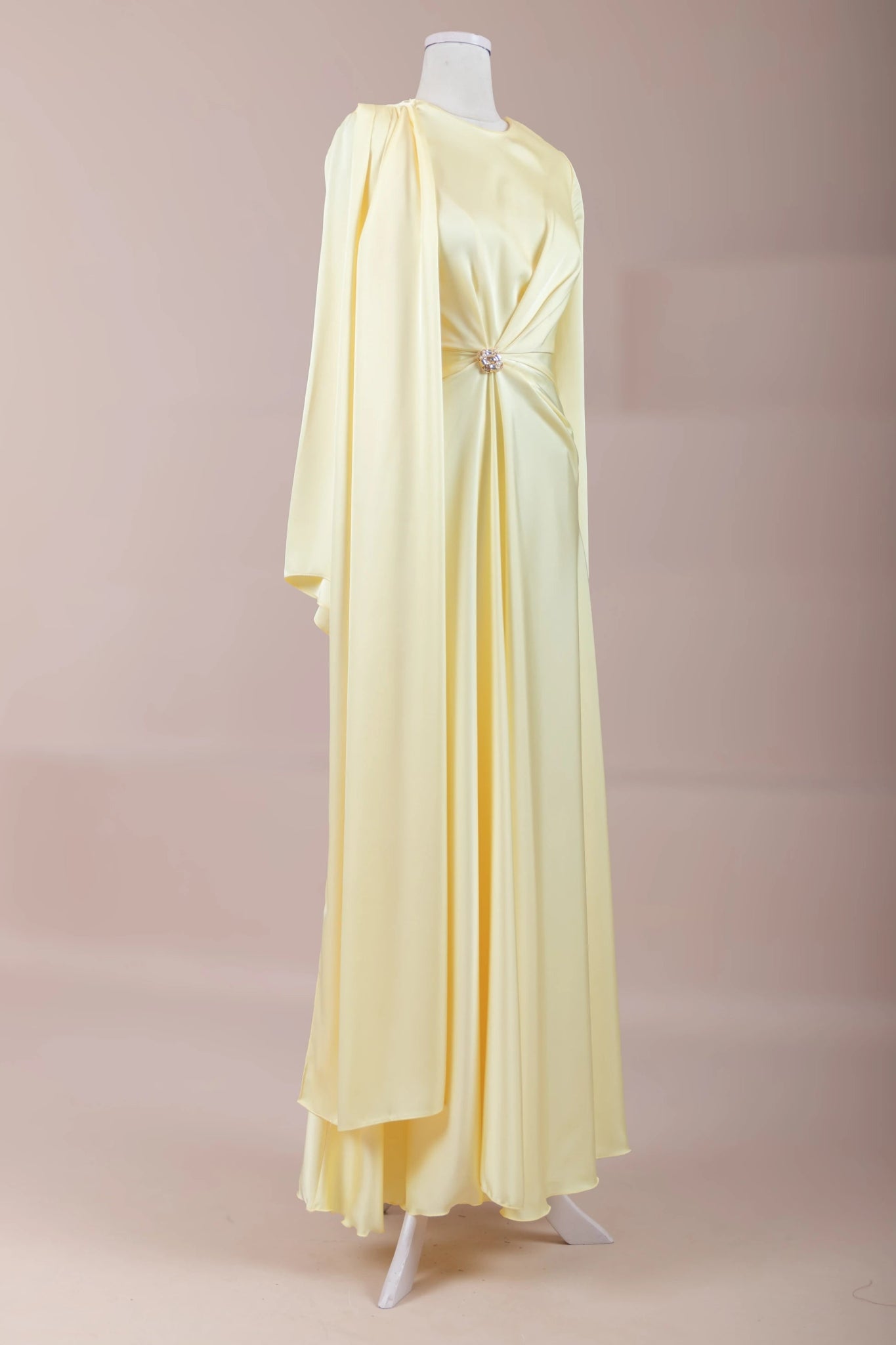 Satenya Tesettür Abiye - FioraofDress - tesettur - abiye - Sarı - 38 - hijab - evening - dress