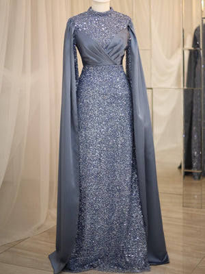 Sedef Tesettür Abiye - FioraofDress - tesettur - abiye - 48 - indigo - hijab - evening - dress