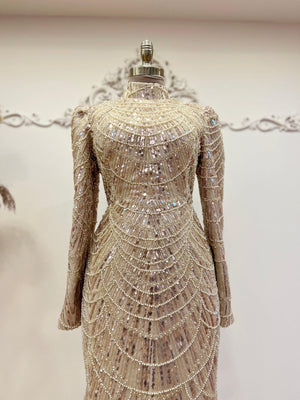 Selena Tesettür Abiye Gold - FioraofDress - tesettur - abiye - 48 - hijab - evening - dress