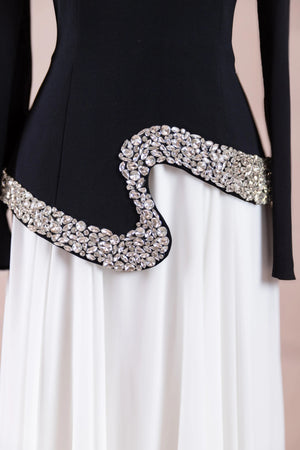 Selva Tesettür Abiye - FioraofDress - tesettur - abiye - Siyah Beyaz - 38 - hijab - evening - dress