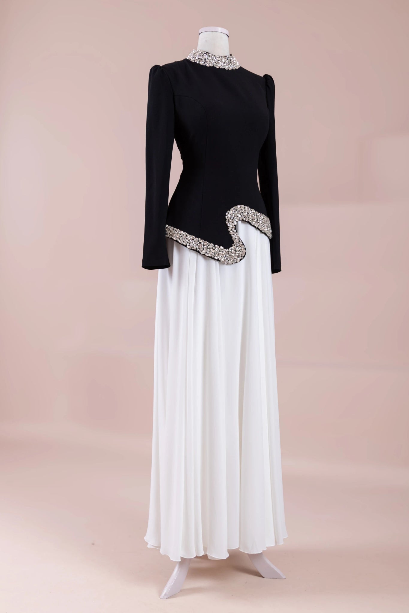 Selva Tesettür Abiye - FioraofDress - tesettur - abiye - Siyah Beyaz - 38 - hijab - evening - dress
