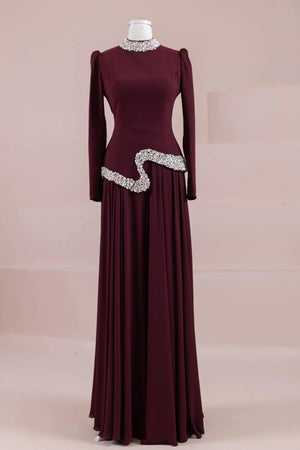 Selva Tesettür Abiye - FioraofDress - tesettur - abiye - BORDO - 38 - hijab - evening - dress