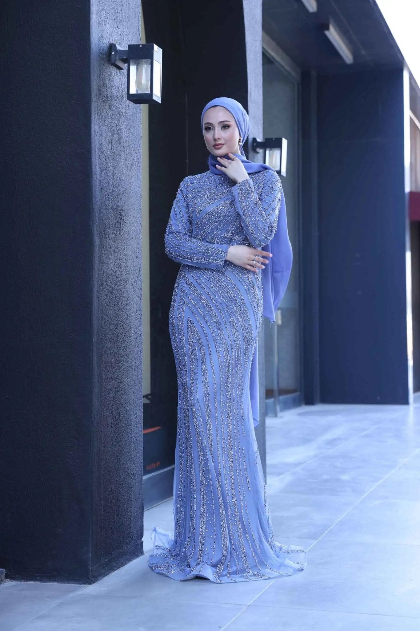 Senna Tesettür Abiye - FioraofDress - tesettur - abiye - 38 - İNDİGO - hijab - evening - dress