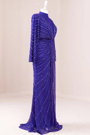 Serel Tesettür Abiye - FioraofDress - tesettur - abiye - SAX - 36 - hijab - evening - dress