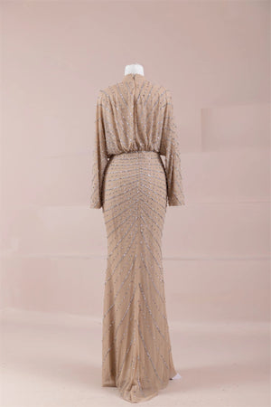 Serel Tesettür Abiye - FioraofDress - tesettur - abiye - BEJ - 36 - hijab - evening - dress