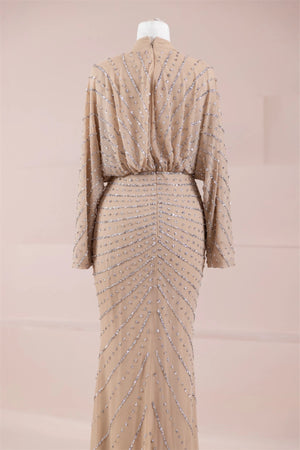 Serel Tesettür Abiye - FioraofDress - tesettur - abiye - BEJ - 36 - hijab - evening - dress