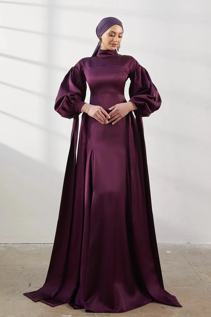 Serenay Taşlı Tesettür Abiye - FioraofDress - tesettur - abiye - 42 - Mürdüm - hijab - evening - dress