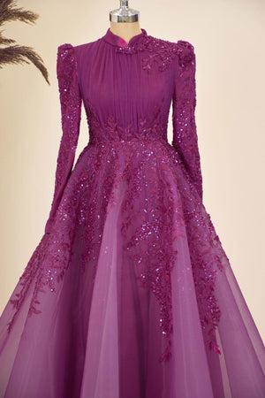 Serra Tesettür Abiye - FioraofDress - tesettur - abiye - FUŞYA - 38 - hijab - evening - dress