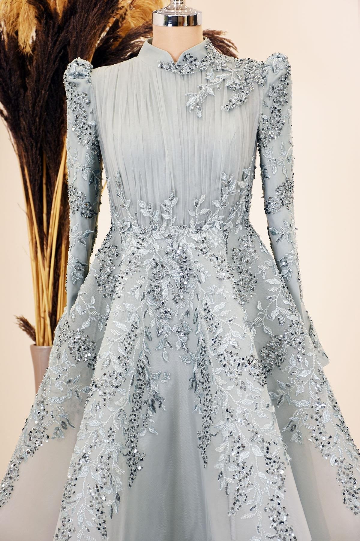 Serra Tesettür Abiye - FioraofDress - tesettur - abiye - mint - 38 - hijab - evening - dress