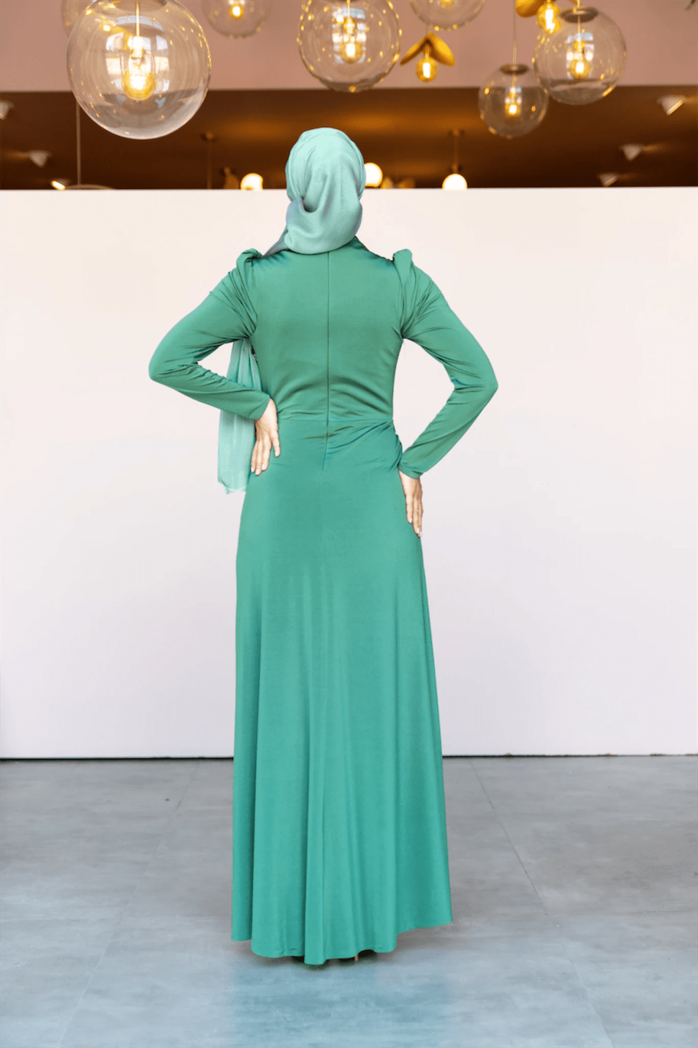 Setri Tesettür Abiye - FioraofDress - tesettur - abiye - 44 - Yağı Yeşil - hijab - evening - dress