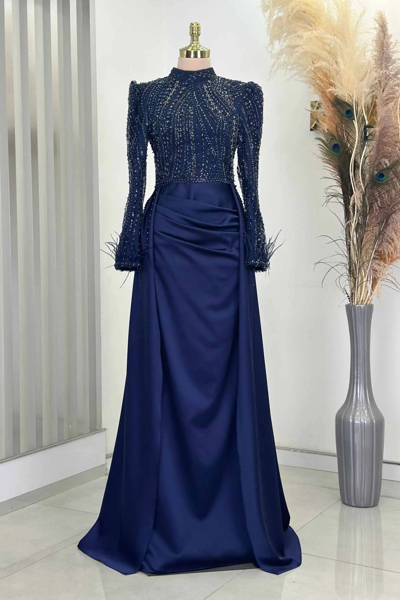 Sherry Tesettür Abiye - FioraofDress - tesettur - abiye - LACİVERT - 38 - hijab - evening - dress