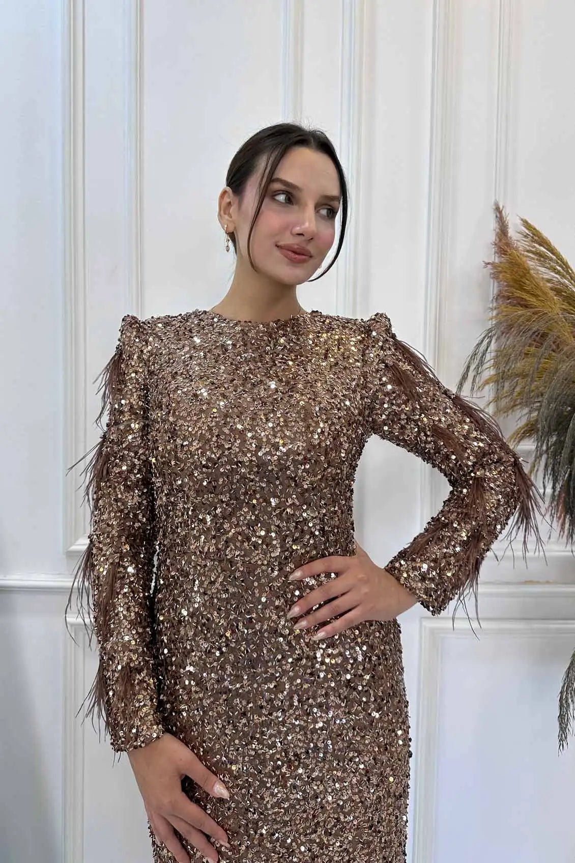 Shine Tesettür Abiye - FioraofDress - tesettur - abiye - Kahve - 38 - hijab - evening - dress