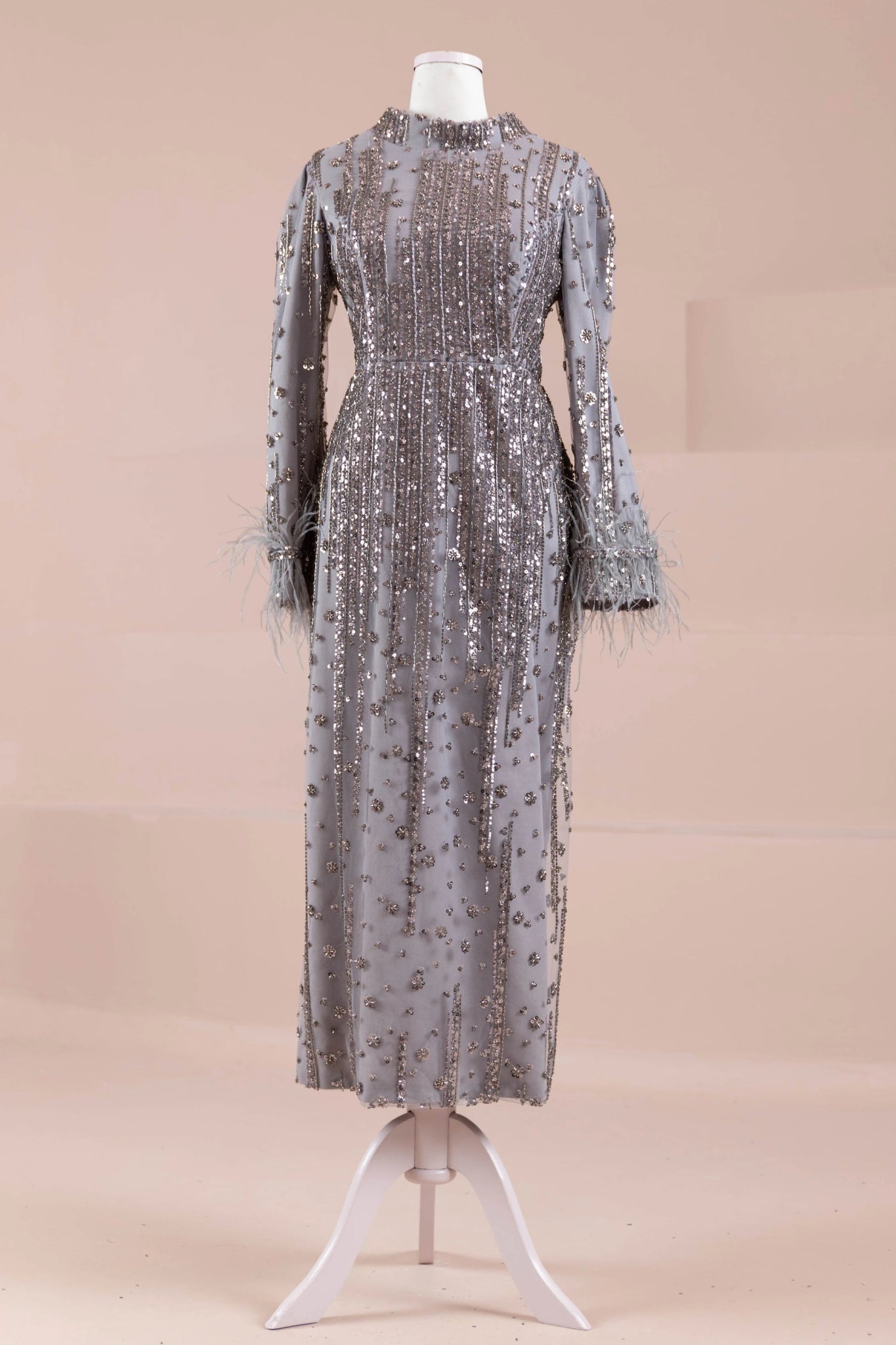 Sien Tesettür Abiye - FioraofDress - tesettur - abiye - GRİ - 38 - hijab - evening - dress