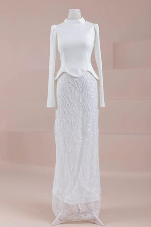 Simera Tesettür Abiye - FioraofDress - tesettur - abiye - Beyaz - 38 - hijab - evening - dress