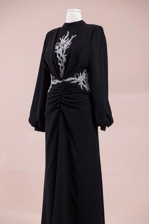 Siva Tesettür Abiye - FioraofDress - tesettur - abiye - Siyahh - 38 - hijab - evening - dress