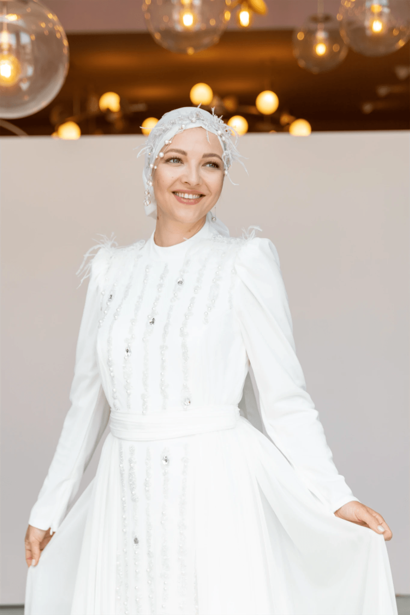 Smile Tesettür Abiye - FioraofDress - tesettur - abiye - 44 - Ekru - hijab - evening - dress