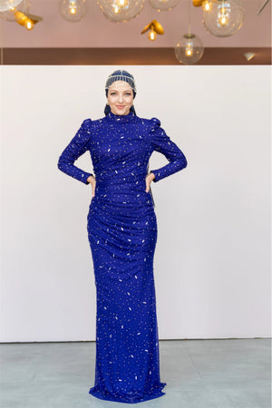 Stone Tesettür Abiye - FioraofDress - tesettur - abiye - 44 - SAX - hijab - evening - dress