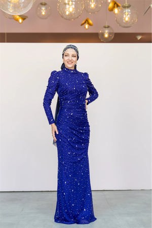 Stone Tesettür Abiye - FioraofDress - tesettur - abiye - 44 - SAX - hijab - evening - dress