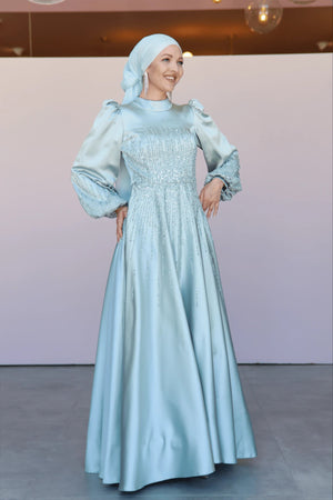 Su Abiye - FioraofDress - tesettur - abiye - 38 - Bebe Mavisi - hijab - evening - dress