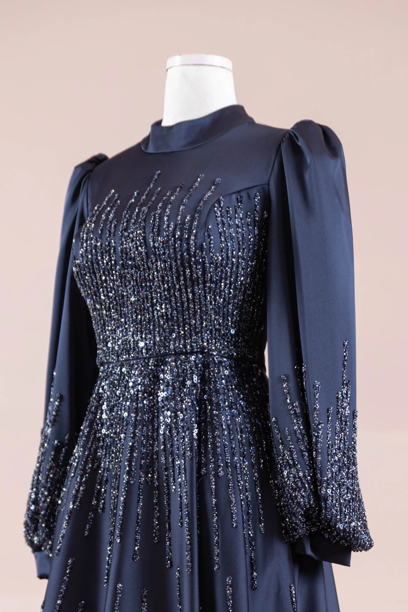 Su Abiye - FioraofDress - tesettur - abiye - 38 - LACİVERT - hijab - evening - dress