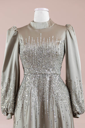 Su Abiye - FioraofDress - tesettur - abiye - 38 - Yağ Yeşili - hijab - evening - dress