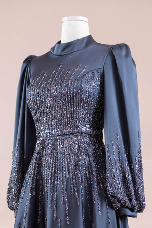 Su Abiye - FioraofDress - tesettur - abiye - 38 - İndigo - hijab - evening - dress