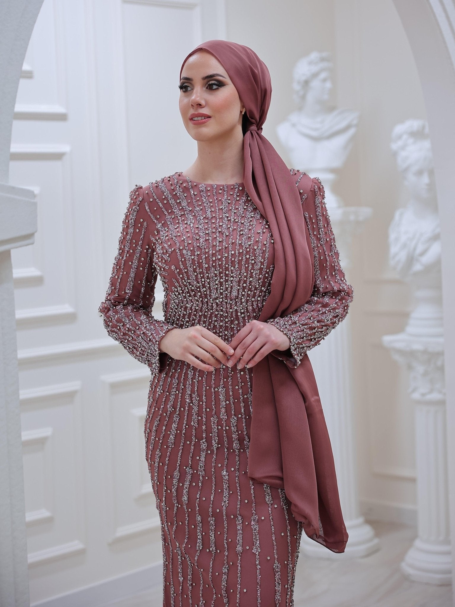 Su Tesettür Abiye - FioraofDress - tesettur - abiye - 48 - Mürdüm - hijab - evening - dress