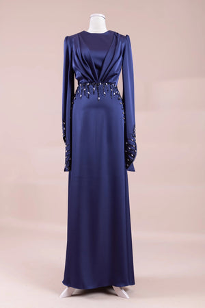 Sue Tesettür Abiye - FioraofDress - tesettur - abiye - LACİVERT - 38 - hijab - evening - dress