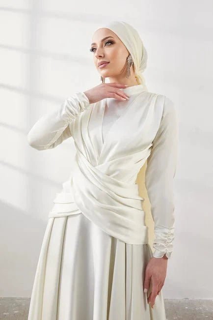 Şule Tesettür Abiye - FioraofDress - tesettur - abiye - 42 - Ekru - hijab - evening - dress