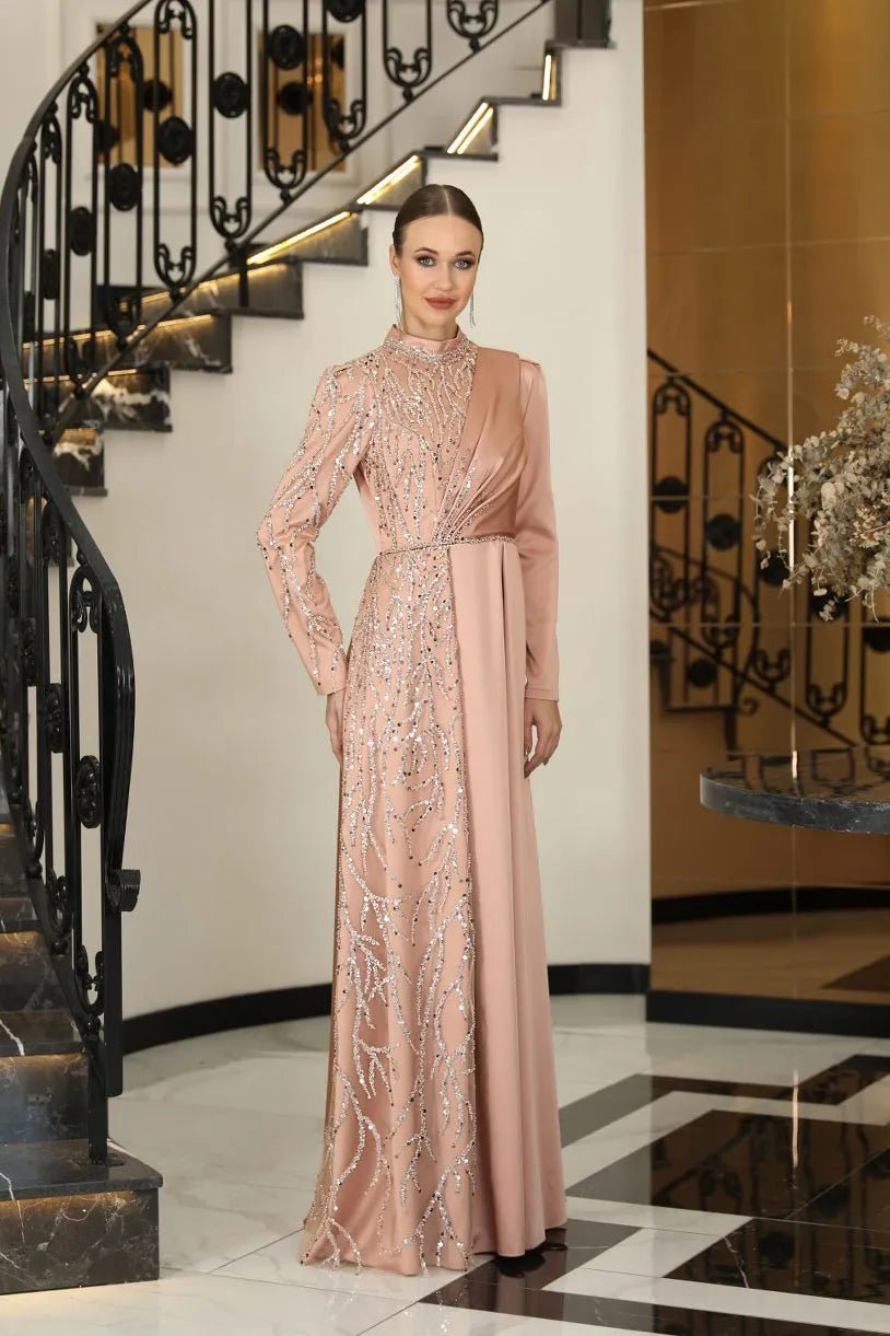 Sultan Tesettür Abiye - FioraofDress - tesettur - abiye - Bakır - 36 - hijab - evening - dress