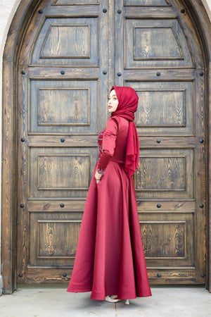 Suyolu işlemeli Tesettür Abiye - FioraofDress - tesettur - abiye - 40 - hijab - evening - dress
