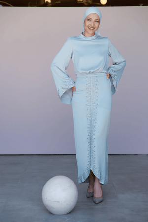 Thai Tesettür Abiye - Su Yeşili - FioraofDress - tesettur - abiye - 44 - Bebe Mavisi - hijab - evening - dress