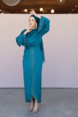 Thai Tesettür Abiye - FioraofDress - tesettur - abiye - 44 - PETROL - hijab - evening - dress