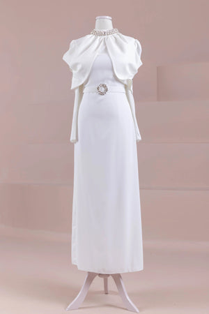 Tilu Tesettür Abiye - FioraofDress - tesettur - abiye - Beyaz - 38 - hijab - evening - dress