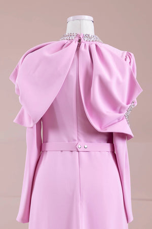 Tilu Tesettür Abiye - FioraofDress - tesettur - abiye - PEMBE - 38 - hijab - evening - dress