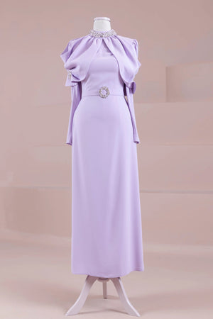 Tilu Tesettür Abiye - FioraofDress - tesettur - abiye - lila - 38 - hijab - evening - dress
