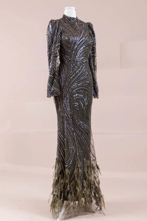 Tira Tesettür Abiye - FioraofDress - tesettur - abiye - HAKİ - 38 - hijab - evening - dress