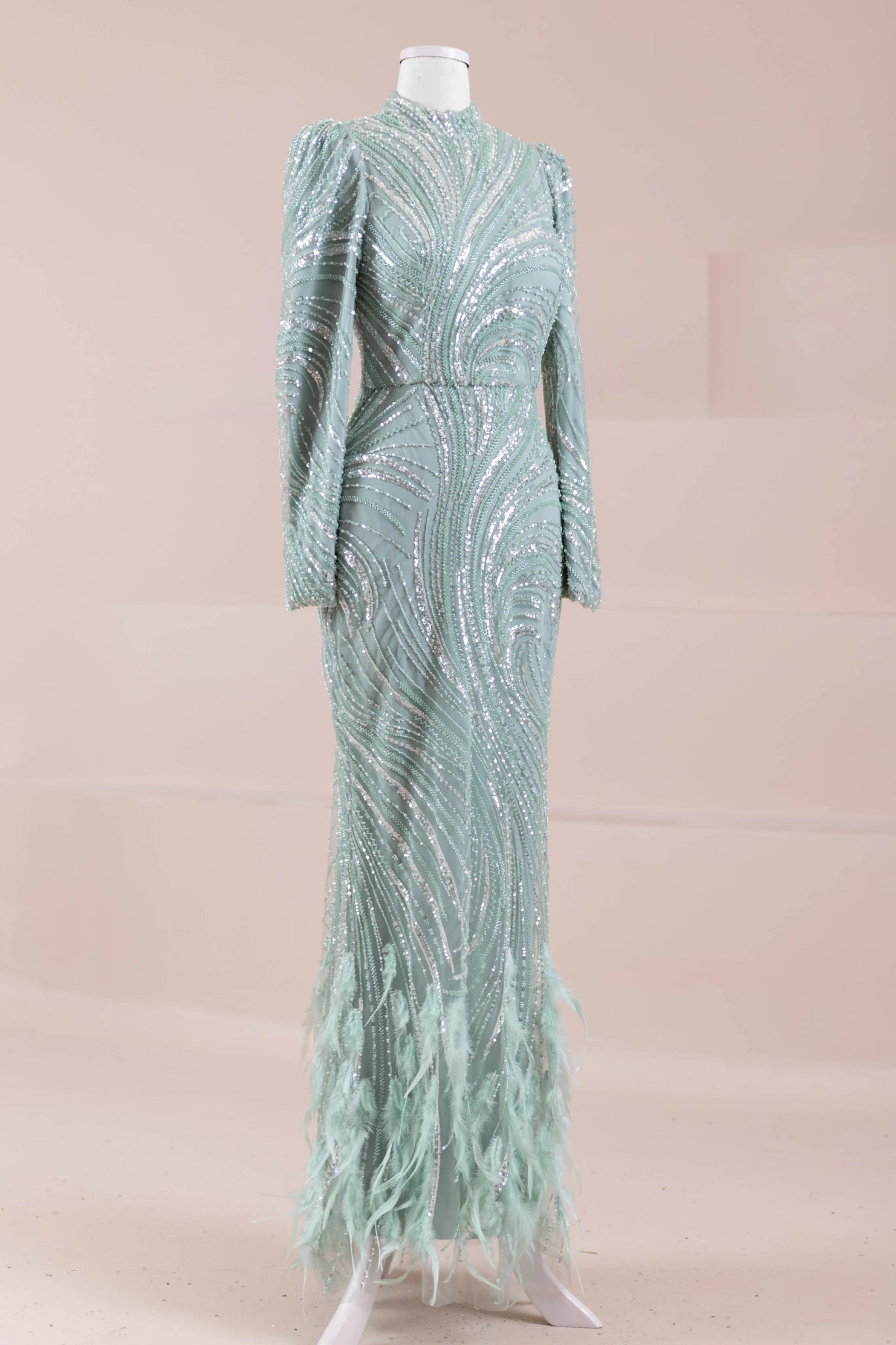 Tira Tesettür Abiye - FioraofDress - tesettur - abiye - mint - 38 - hijab - evening - dress