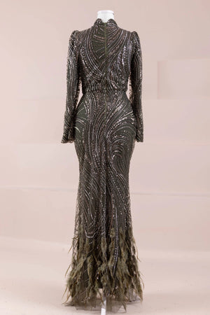 Tira Tesettür Abiye - FioraofDress - tesettur - abiye - HAKİ - 38 - hijab - evening - dress