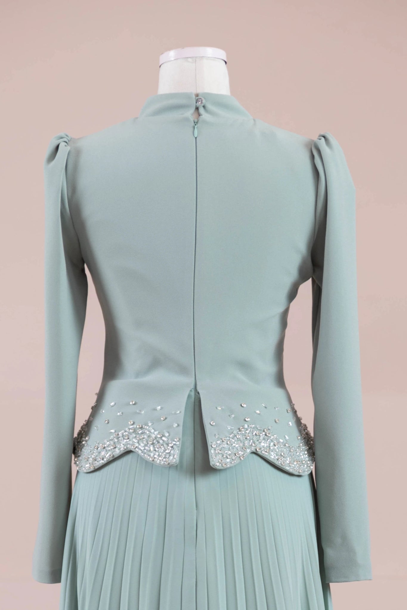 Velor Tesettur Abiye - FioraofDress - tesettur - abiye - mint yeşili - 38 - hijab - evening - dress