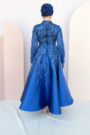 Victoria Tesettür Abiye Lacivert - FioraofDress - tesettur - abiye - 48 - hijab - evening - dress