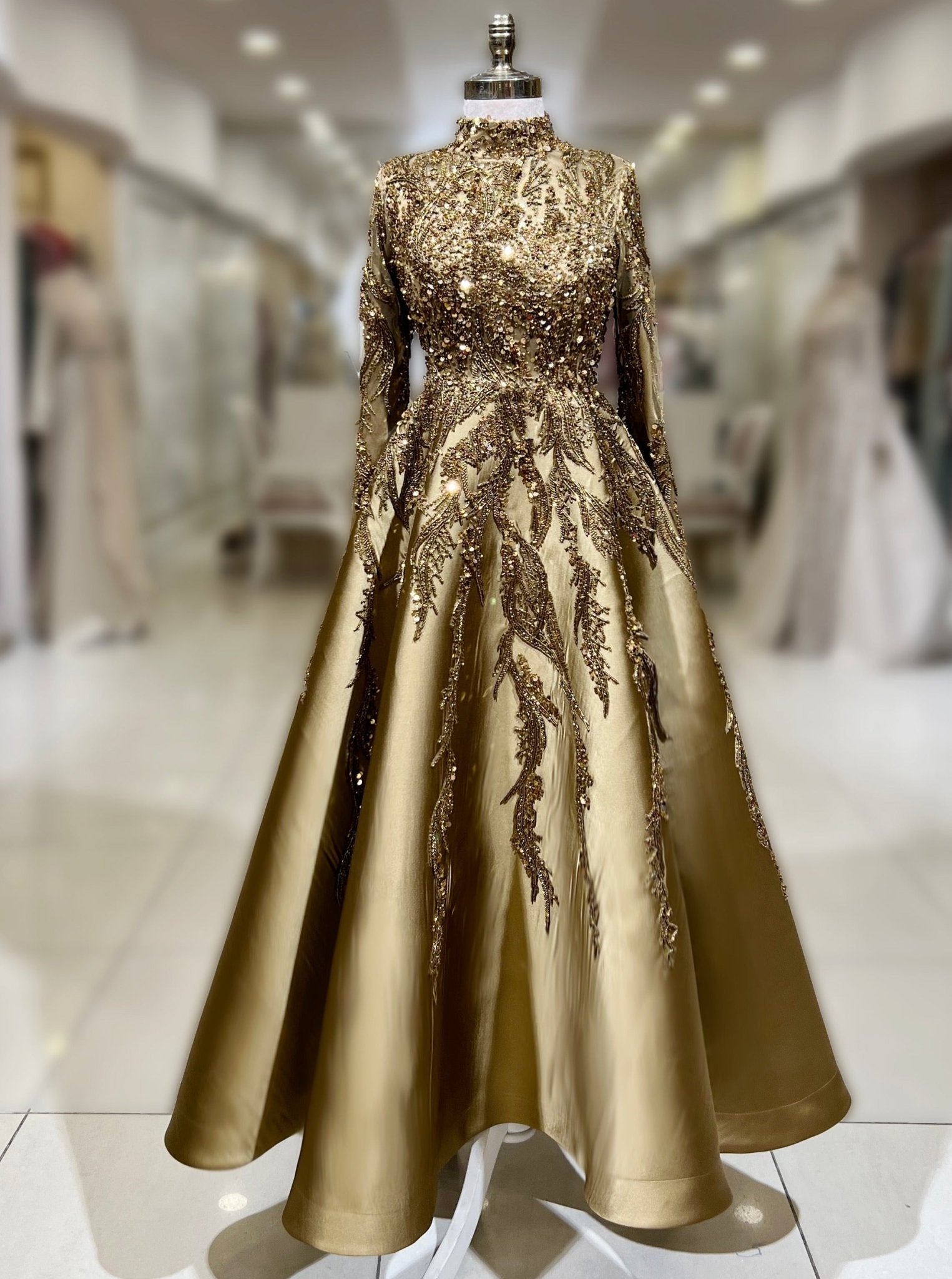 Victoria Tesettür Abiye Olive - FioraofDress - tesettur - abiye - 48 - OLİVE - hijab - evening - dress