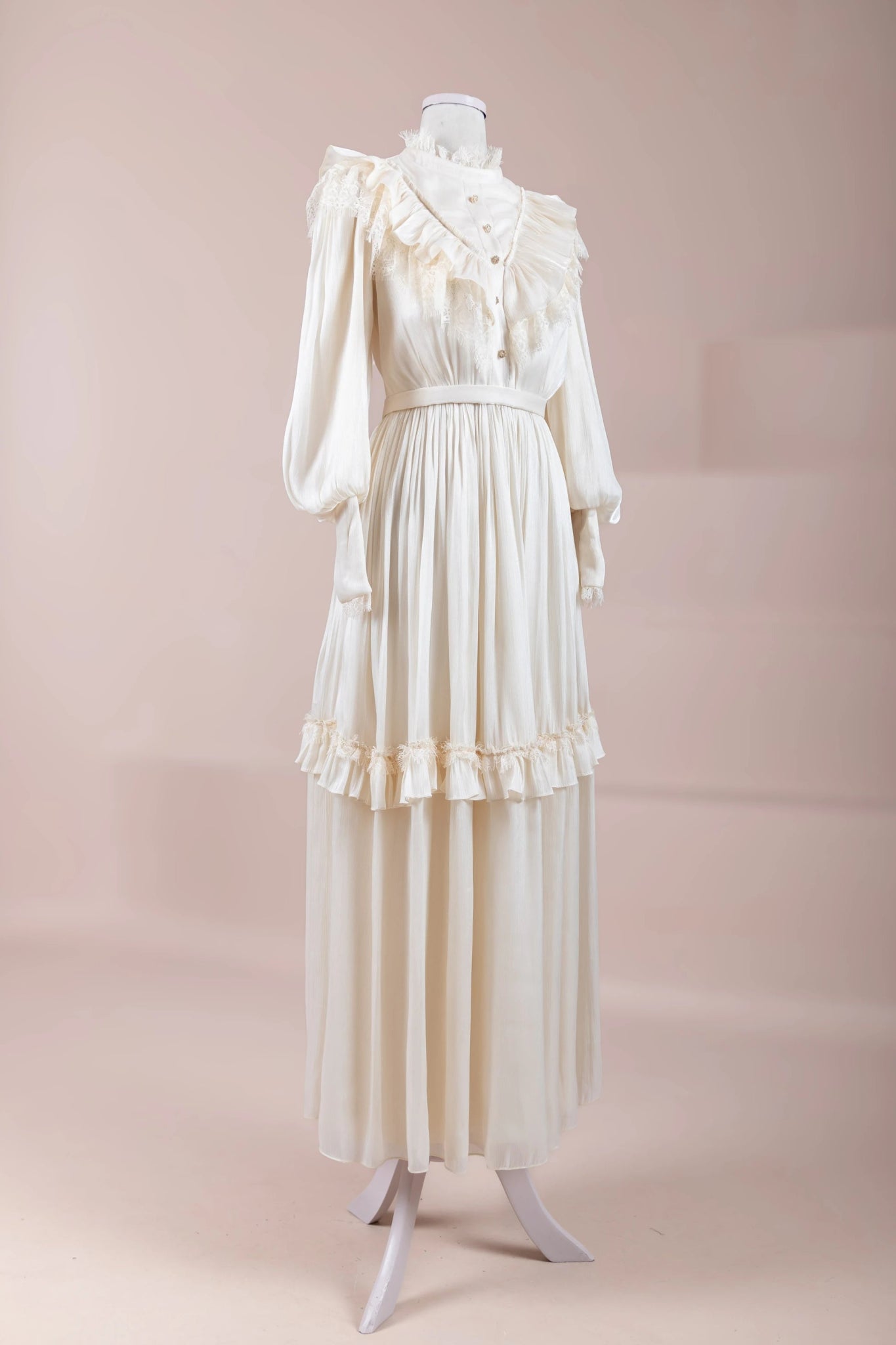 Vintage Tesettür Abiye - FioraofDress - tesettur - abiye - krem - 36 - hijab - evening - dress