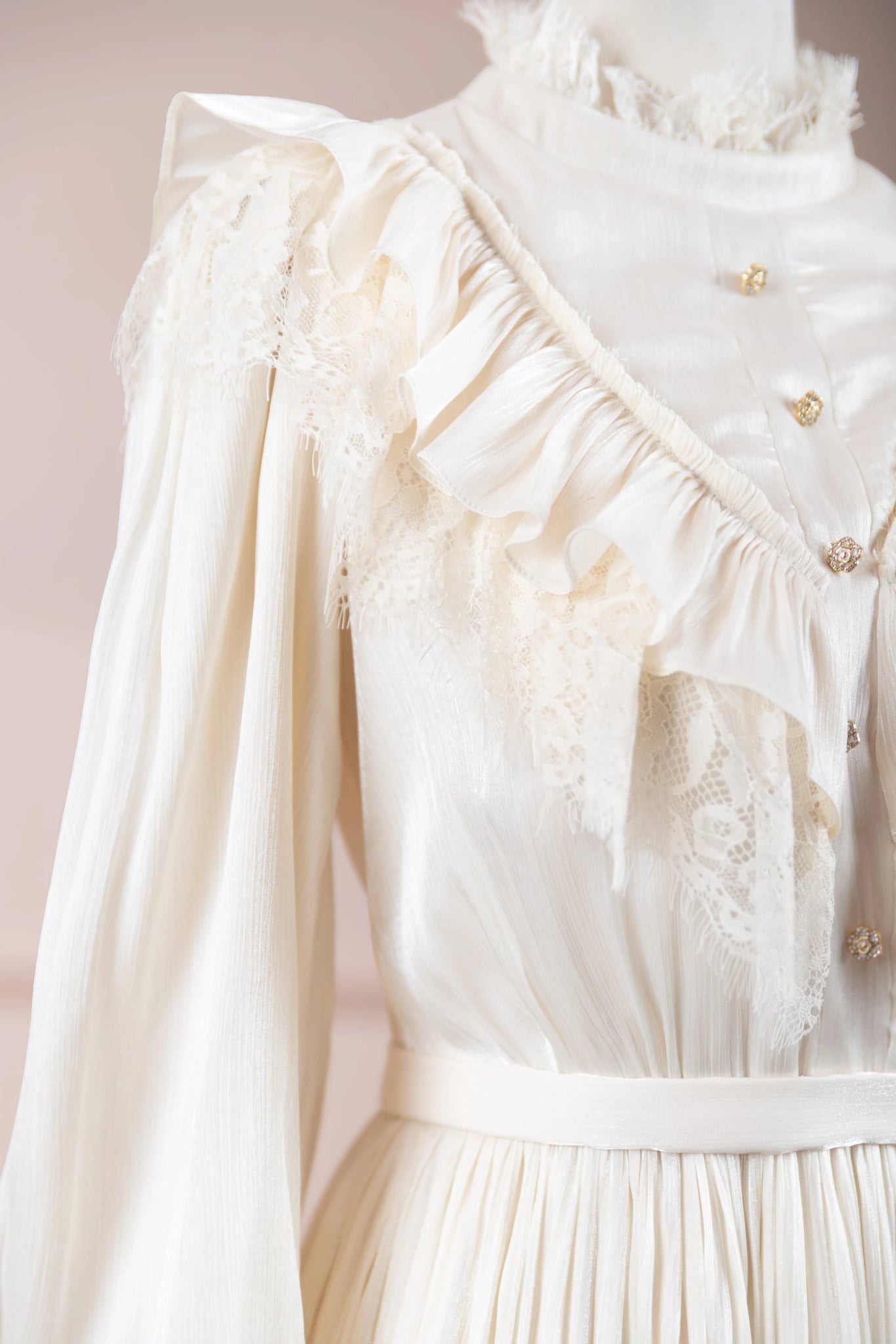 Vintage Tesettür Abiye - FioraofDress - tesettur - abiye - krem - 36 - hijab - evening - dress