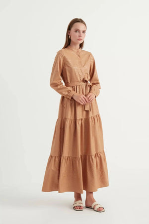 Yakma Desen Elbise - FioraofDress - tesettur - abiye - 42 - Siyahh - hijab - evening - dress