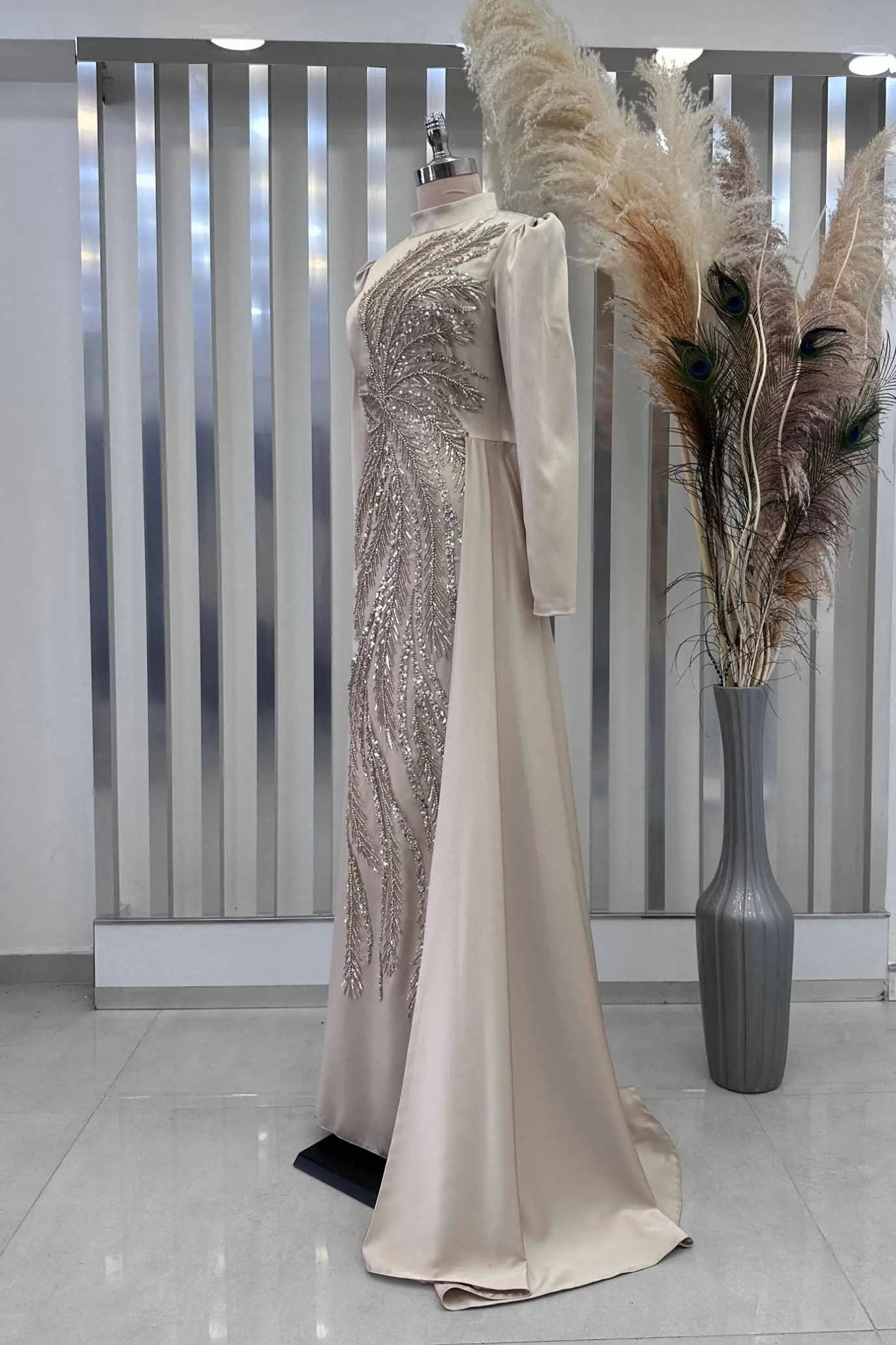 Yaprak Tesettür Abiye - FioraofDress - tesettur - abiye - GOLD - 38 - hijab - evening - dress